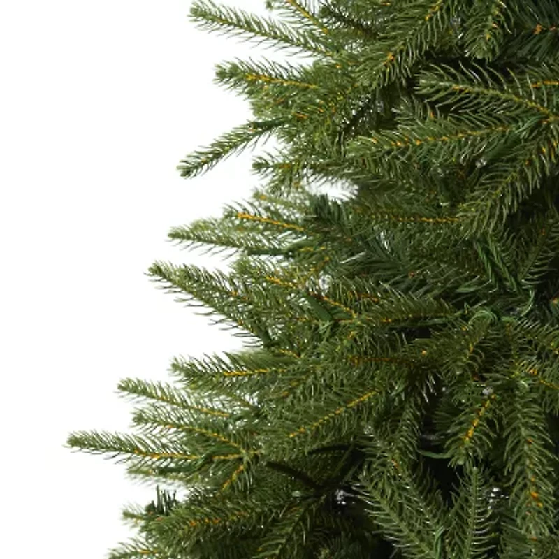 Nearly Natural 8 Foot Natural Look Fir With 3470 Bendable Branches And 700 Clear Led Lights Pre-Lit Christmas Tree