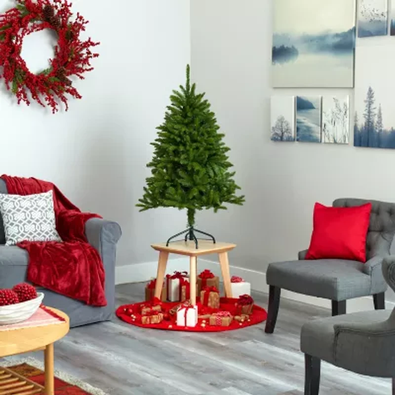 Nearly Natural 4 Foot Natural Look Spruce With 150 Clear Led Lights Pre-Lit Christmas Tree