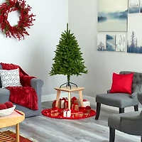 Nearly Natural 4 Foot Natural Look Spruce With 150 Clear Led Lights Pre-Lit Christmas Tree