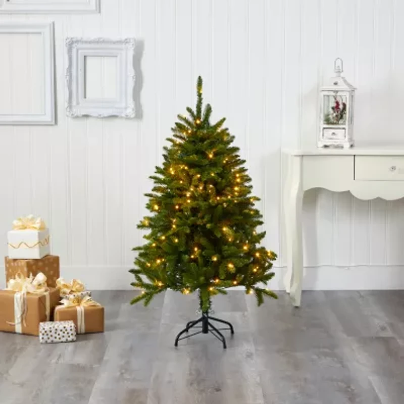 Nearly Natural 4 Foot Natural Look Spruce With 150 Clear Led Lights Pre-Lit Christmas Tree