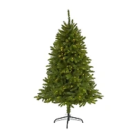 Nearly Natural 5 Foot Natural Look Spruce With 200 Clear Led Lights Pre-Lit Christmas Tree