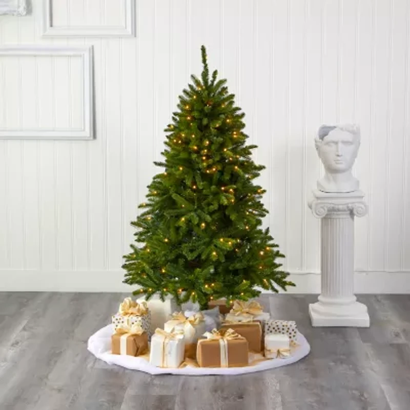Nearly Natural 5 Foot Natural Look Spruce With 200 Clear Led Lights Pre-Lit Christmas Tree