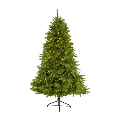 Nearly Natural 6 Foot Natural Look Spruce With 1357 Bendable Branches And 300 Clear Led Lights Pre-Lit Christmas Tree