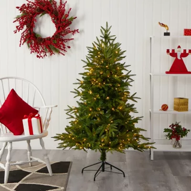 Nearly Natural 5 Foot Fir With 250 Clear Led Lights Pre-Lit Christmas Tree