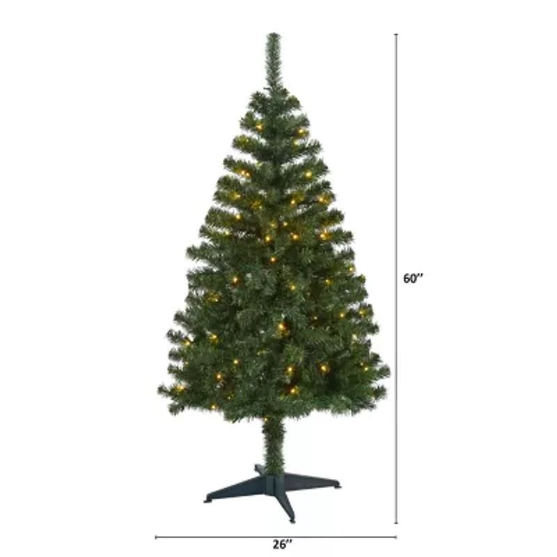 Nearly Natural 5 Foot Northern Tip Pine With 150 Clear Led Lights Pre-Lit Christmas Tree
