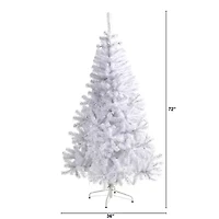 Nearly Natural 6 Foot White Pine With 680 Bendable Branches And 250 Clear Led Lights Pre-Lit Christmas Tree