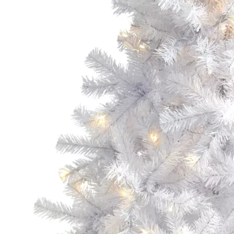 Nearly Natural 6 Foot White Pine With 680 Bendable Branches And 250 Clear Led Lights Pre-Lit Christmas Tree