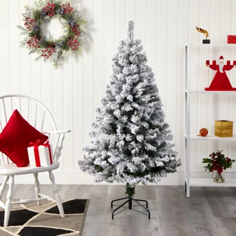 Nearly Natural Foot West Virginia Flocked Fir Christmas Tree