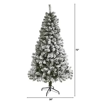 Nearly Natural 6 Foot West Virginia Flocked Fir Christmas Tree