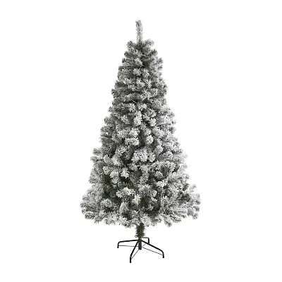 Nearly Natural 6 Foot West Virginia Flocked Fir Christmas Tree