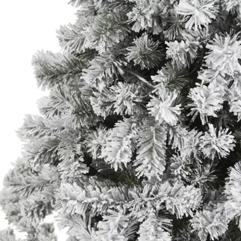 Nearly Natural 7 Foot West Virginia Flocked Fir Christmas Tree
