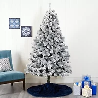 Nearly Natural 7 Foot West Virginia Flocked Fir Christmas Tree