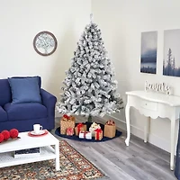 Nearly Natural 7 Foot West Virginia Flocked Fir Christmas Tree