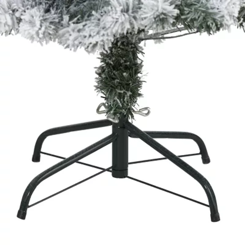 Nearly Natural 4 Foot Rock Springs Flocked Spruce Christmas Tree