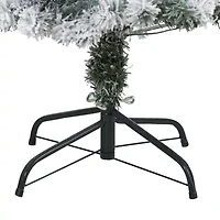 Nearly Natural 4 Foot Rock Springs Flocked Spruce With 100 Clear Led Lights Pre-Lit Christmas Tree