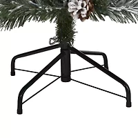 Nearly Natural 6 Foot Flocked White River Mountain Pine With Pinecones And 250 Clear Led Lights Pre-Lit Christmas Tree