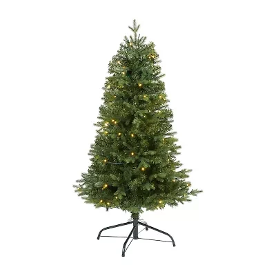 Nearly Natural 4 Foot Vermont Fir With 100 Clear Led Lights Pre-Lit Christmas Tree