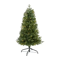 Nearly Natural 4 Foot Vermont Fir With 100 Clear Led Lights Pre-Lit Christmas Tree