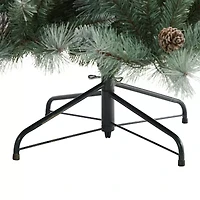 Nearly Natural 7 Foot Pine With Pine Cones And 882 Bendable Branches And 400 Clear Lights Pre-Lit Christmas Tree