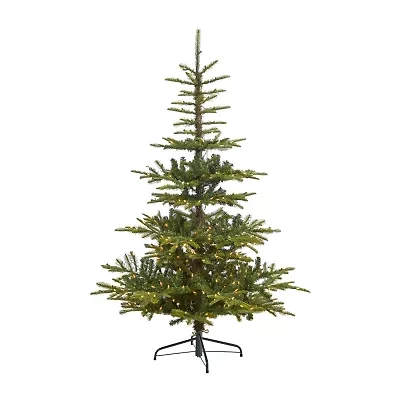 Nearly Natural 6 Foot Layered Washington Spruce With 705 Bendable Branches And 350 Clear Led Lights Pre-Lit Christmas Tree