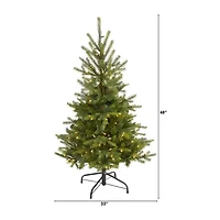 Nearly Natural 4 Foot North Carolina Spruce With 207 Bendable Branches And 100 Clear Lights Pre-Lit Christmas Tree