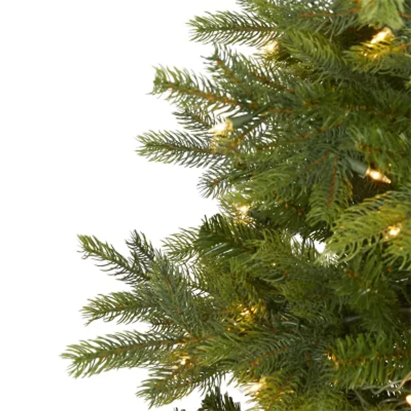 Nearly Natural 4 Foot North Carolina Spruce With 207 Bendable Branches And 100 Clear Lights Pre-Lit Christmas Tree