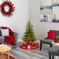 Nearly Natural 4 Foot North Carolina Spruce With 207 Bendable Branches And 100 Clear Lights Pre-Lit Christmas Tree