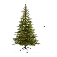 Nearly Natural 7 Foot North Carolina Spruce With 931 Bendable Branches And 450 Clear Lights Pre-Lit Christmas Tree