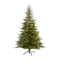 Nearly Natural 7 Foot North Carolina Spruce With 931 Bendable Branches And 450 Clear Lights Pre-Lit Christmas Tree