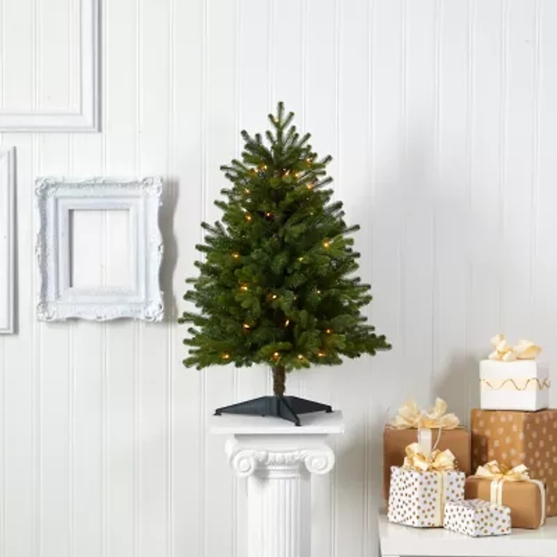 Nearly Natural 3 Foot Washington Fir With 50 Clear Lights Pre-Lit Christmas Tree