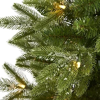 Nearly Natural 3 Foot Snowed Grand Teton Fir With  111 Bendable Branches And 50 Clear Lights Pre-Lit Christmas Tree
