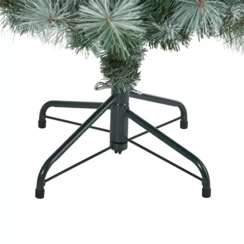 Nearly Natural 4 Foot Frosted Pine With Pine Cones And 228 Bendable Branches And 100 Clear Lights Pre-Lit Christmas Tree