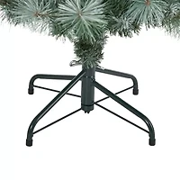 Nearly Natural 4 Foot Frosted Pine With Pine Cones And 228 Bendable Branches And 100 Clear Lights Pre-Lit Christmas Tree