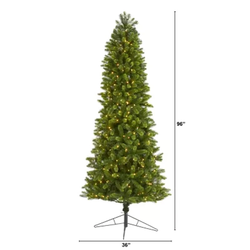 Nearly Natural 8 Foot Spruce With 1294 Bendable Branches And 600 Warm White (Multifunction) Led Lights Pre-Lit Christmas Tree
