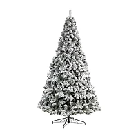 Nearly Natural 10 Foot West Virginia Flocked Fir With 1680 Tips And 800 Clear Led Lights Pre-Lit Christmas Tree