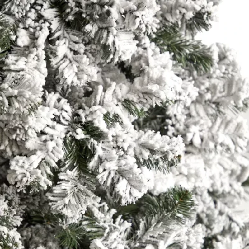 Nearly Natural 10 Foot West Virginia Flocked Fir With 1680 Tips And 800 Clear Led Lights Pre-Lit Christmas Tree