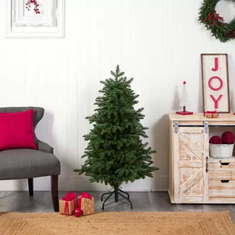 Nearly Natural 4 Foot South Carolina Fir With 752 Bendable Branches And 250 Clear Lights Pre-Lit Christmas Tree
