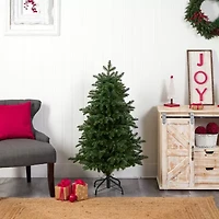 Nearly Natural 4 Foot South Carolina Fir With 752 Bendable Branches And 250 Clear Lights Pre-Lit Christmas Tree