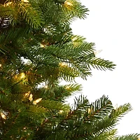 Nearly Natural 6 Foot North Carolina Spruce With 631 Bendable Branches And 350 Clear Lights Pre-Lit Christmas Tree