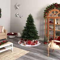 Nearly Natural 6 Foot South Carolina Spruce With 1908 Bendable Branches And 400 White Warm Lights Pre-Lit Christmas Tree