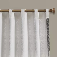 INK+IVY Mila 50"W X 84"L Cotton Printed With Chenille Detail And Lining Rod Pocket Light-Filtering Single Curtain Panel