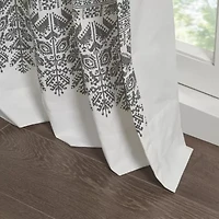 INK+IVY Mila 50"W X 84"L Cotton Printed With Chenille Detail And Lining Rod Pocket Light-Filtering Single Curtain Panel