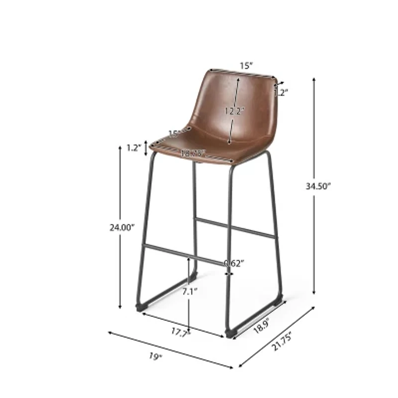 Cedric 2-pc. Counter Height Upholstered Bar Stool
