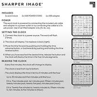 Sharper Image 8" Copper Electronic Word Clock with LED Light Display