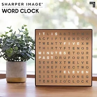 Sharper Image 8" Copper Electronic Word Clock with LED Light Display