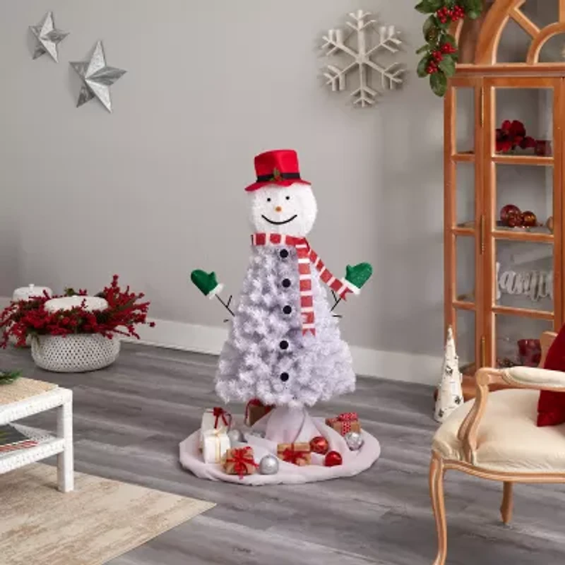 Nearly Natural 4 Foot Snowman Christmas With 234 Bendable Branches Christmas Tree