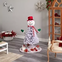 Nearly Natural 4 Foot Snowman Christmas With 234 Bendable Branches Christmas Tree