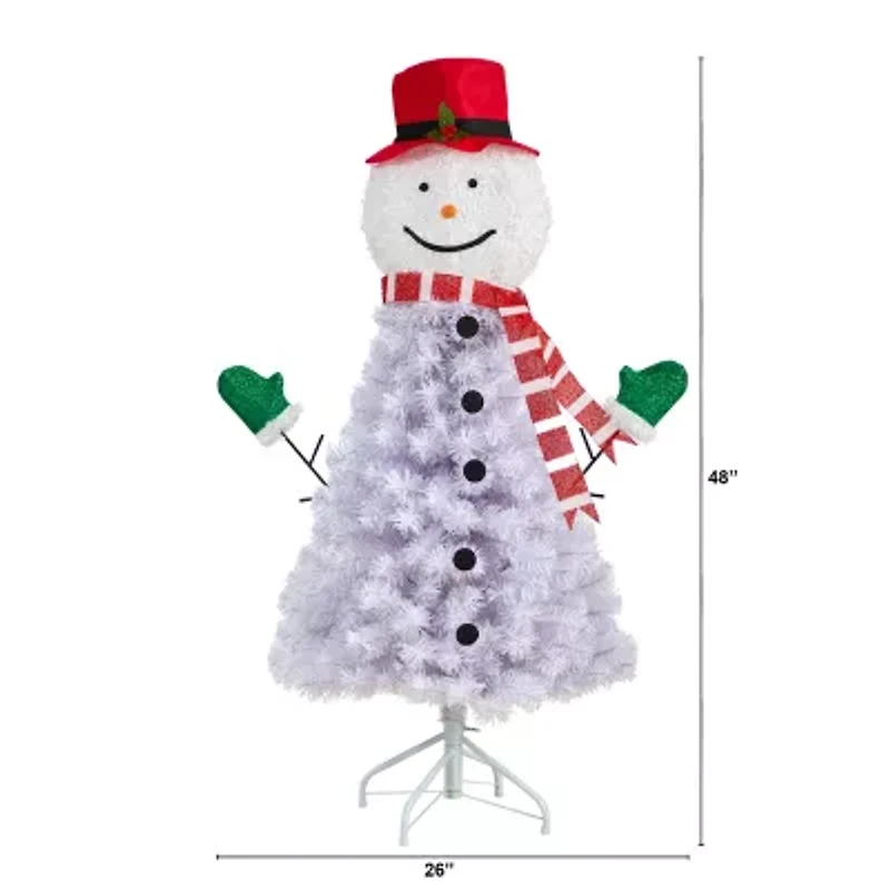 Nearly Natural 4 Foot Snowman Christmas With 234 Bendable Branches Christmas Tree