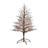 Nearly Natural 4 Foot Frosted Berry Twig With 240 Bendable Branches And 100 Multicolored Gum Ball Led Lights Pre-Lit Christmas Tree
