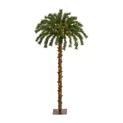 Nearly Natural 4 Foot Palm With 150 Warm White Led Lights Pre-Lit Tropical Christmas Tree